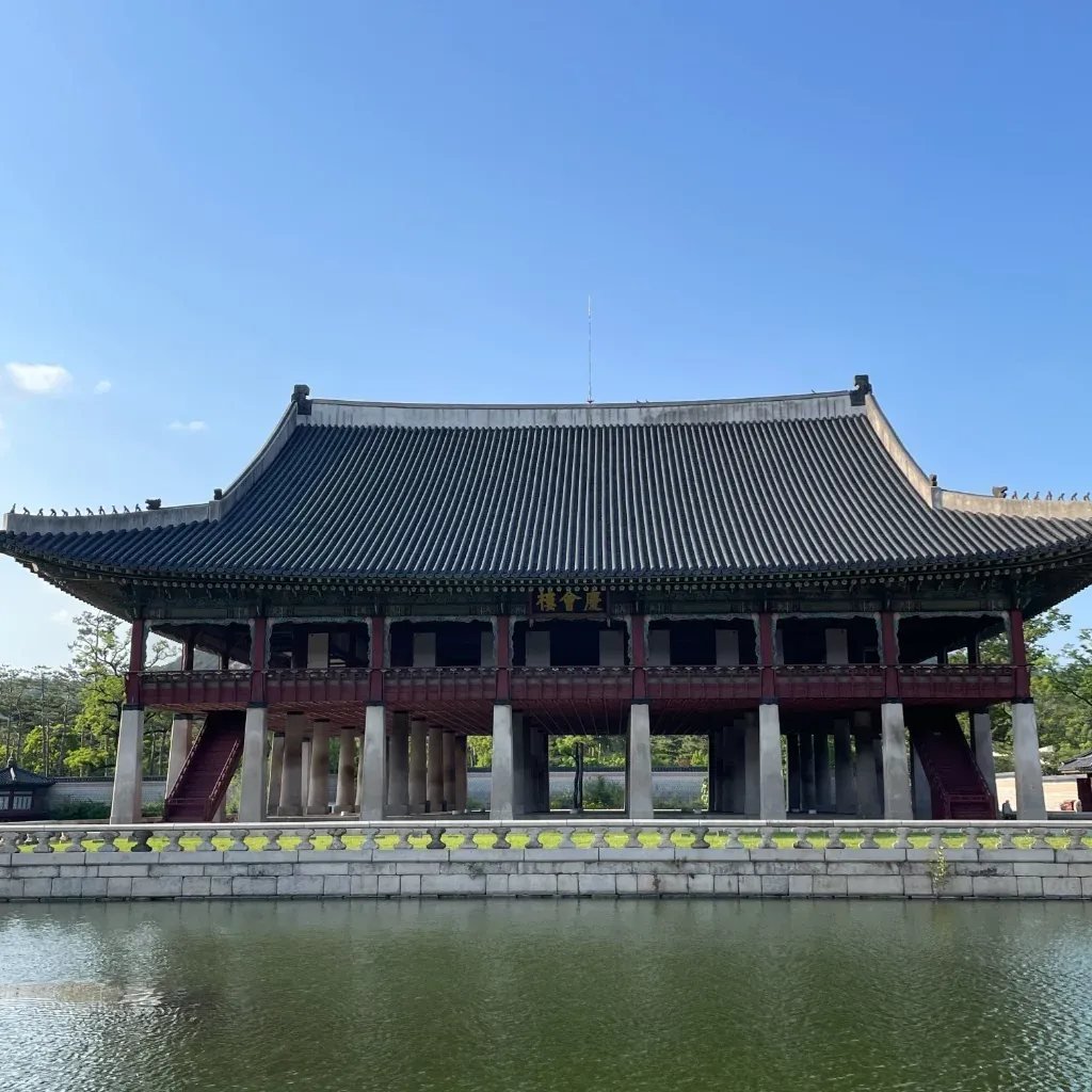 Gyeonghoeru Pavilion over a pond inside Gyeongbokgung Palace