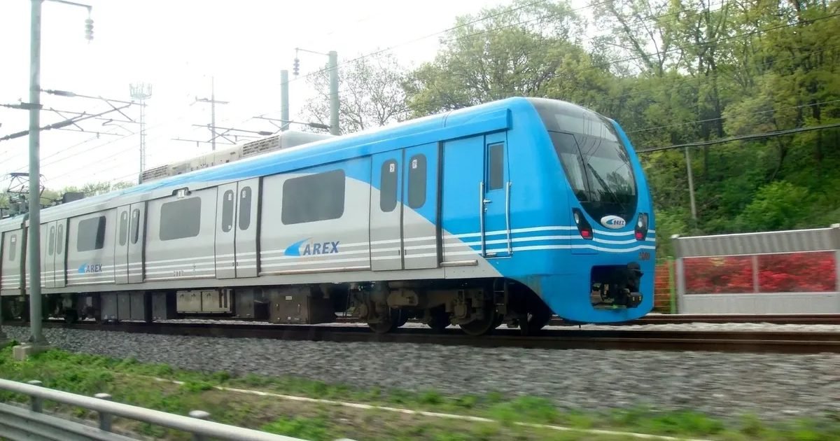 AREX airport railroad express train from Incheon Airport to Seoul