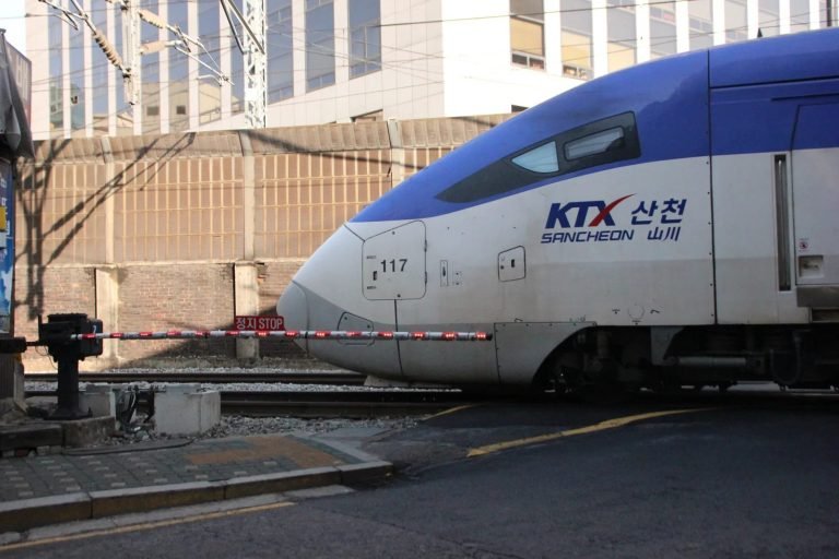 KTX Sancheon high speed bullet train for traveling from Seoul to Busan South Korea