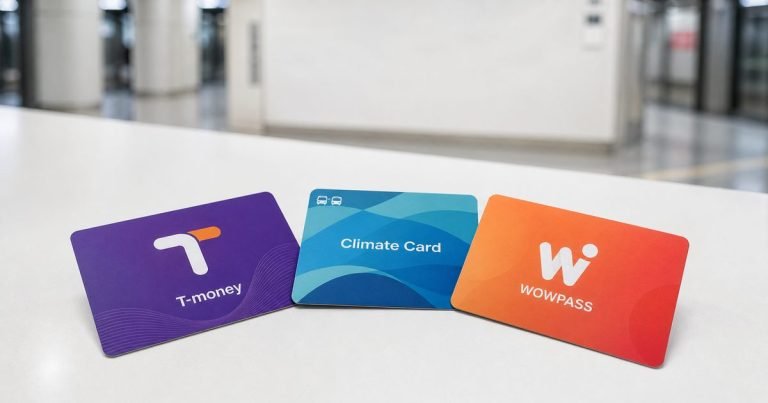 T-money, Climate Card, and WOWPASS transit cards compared in Korea