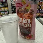 Korean convenience store ice cup and pouch drink