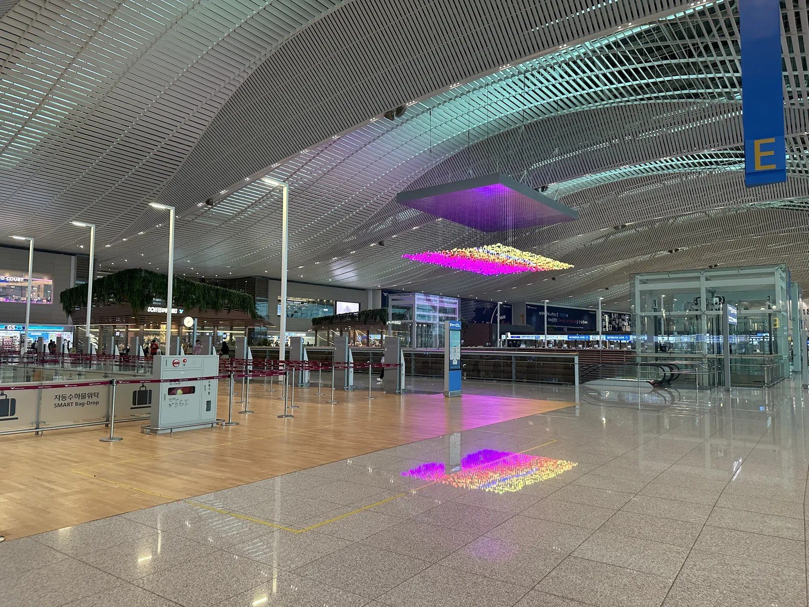 The departure hall at Incheon International Airport Terminal 2.