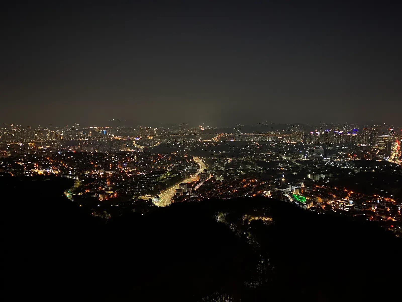 Seoul skyline at night viewed from Namsan