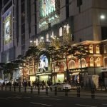 Night view of the Lotte duty-free department store in Myeongdong, Seoul.