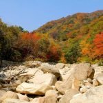 Autumn foliage across the mountains of Seoraksan National Park